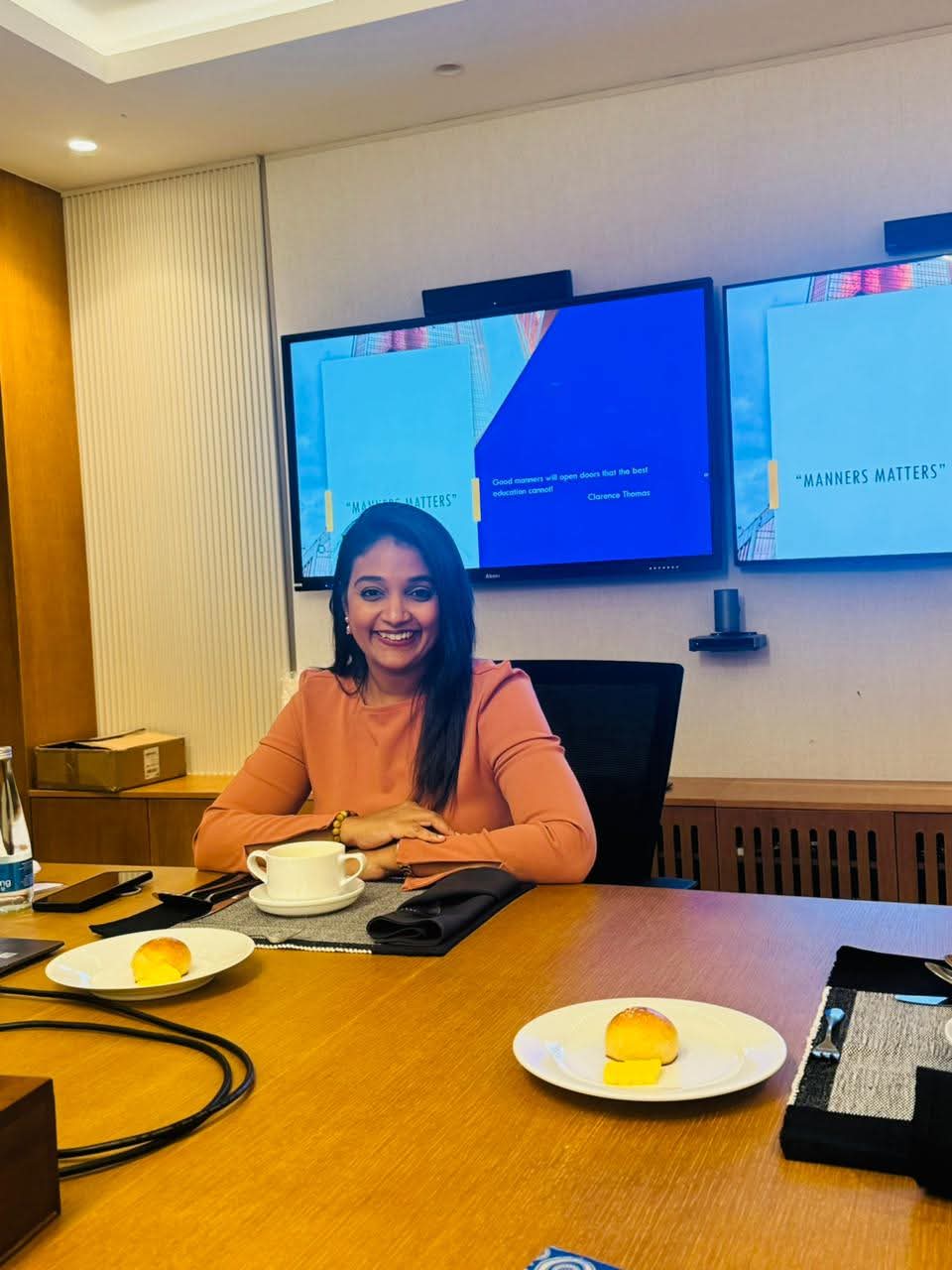 Corporate etiquette learning session led by Shivalatha