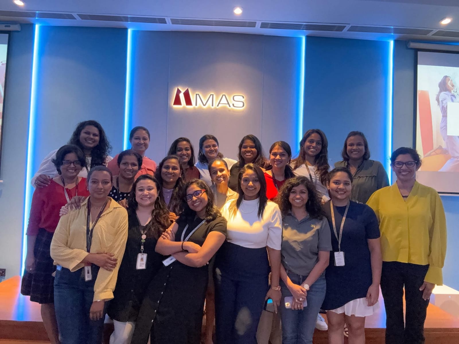 Shivalatha with participants following a corporate session at MAS