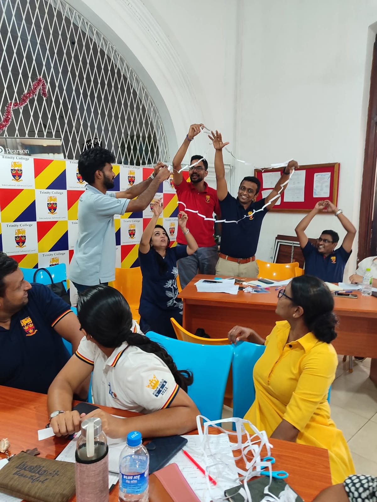 Participants completing a collaborative learning activity